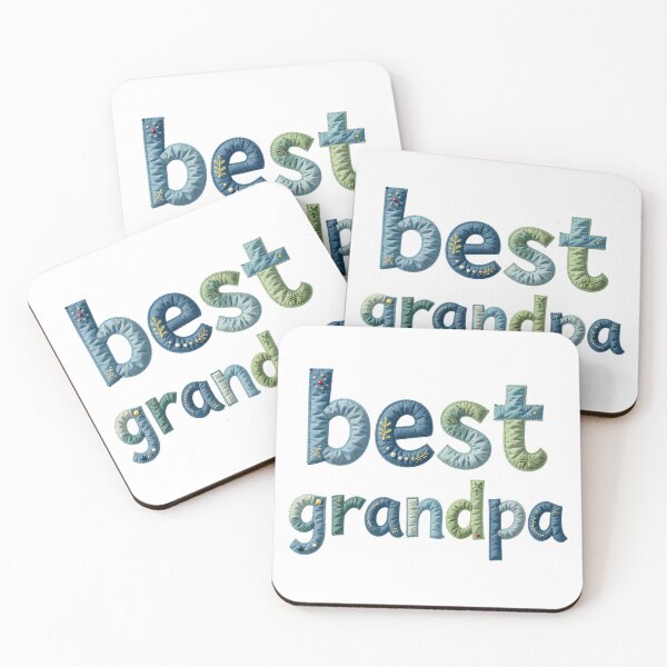 Item preview, BEST GRANDPA - IN TEAL FAUX LETTERING designed and sold by AlexOBrienArt.