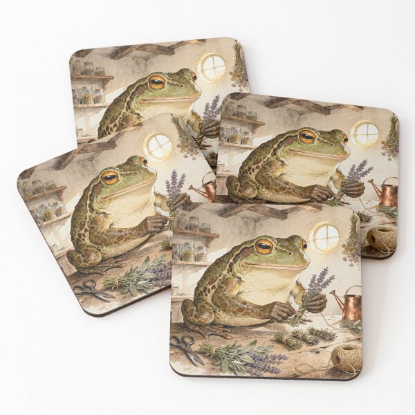 Item preview, Herb Drying Frog Art - Cottagecore Vintage Illustration designed and sold by PictorialWhimsy.