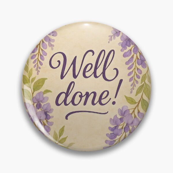 Item preview, Well Done! – Wisteria Watercolor Border on Vintage Paper designed and sold by EmeraldeaArt.