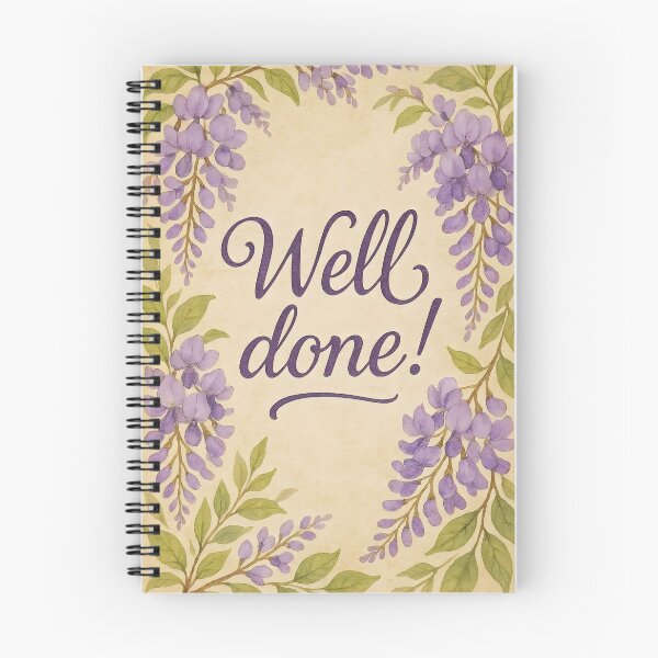 Item preview, Well Done! – Wisteria Watercolor Border on Vintage Paper designed and sold by EmeraldeaArt.