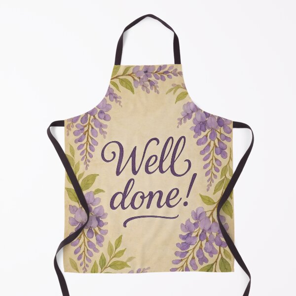 Item preview, Well Done! – Wisteria Watercolor Border on Vintage Paper designed and sold by EmeraldeaArt.