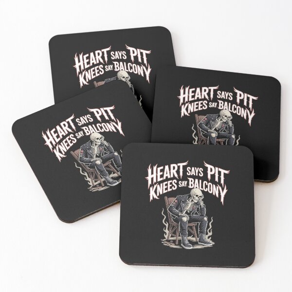 Item preview, Heart Says Pit Knees Say Balcony Funny Concert Quote For Rock Music Fans designed and sold by DamjanPilipovic.