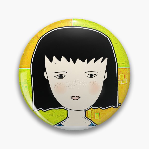 Item preview, "Stylized Portrait with Freckles and Abstract Background" designed and sold by nighttime1990.