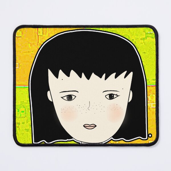 Item preview, "Stylized Portrait with Freckles and Abstract Background" designed and sold by nighttime1990.