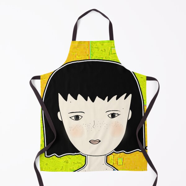 Item preview, "Stylized Portrait with Freckles and Abstract Background" designed and sold by nighttime1990.
