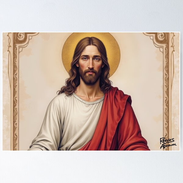 Item preview, Jesus Christ Portrait with Ornate Border - Renaissance-Inspired Sacred Artwork designed and sold by Pastor Reeves Studio.