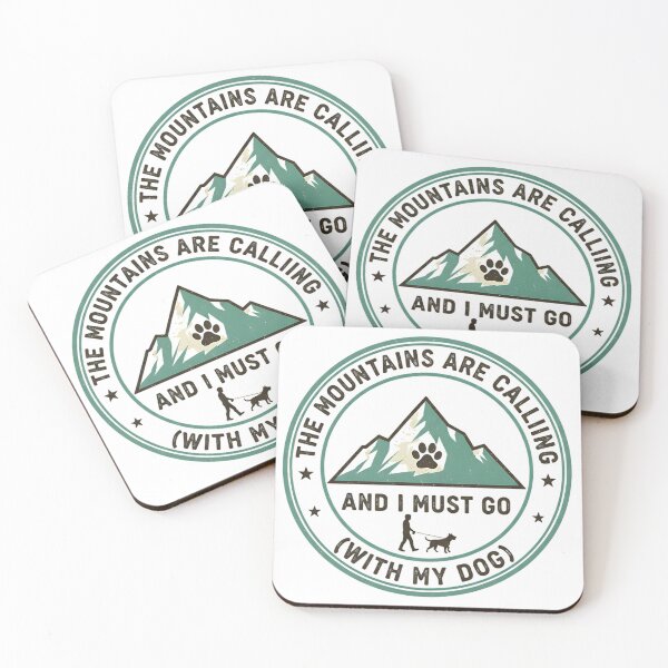 Item preview, Vintage Mountains Are Calling With My Dog Badge designed and sold by Silent Watch Threads..