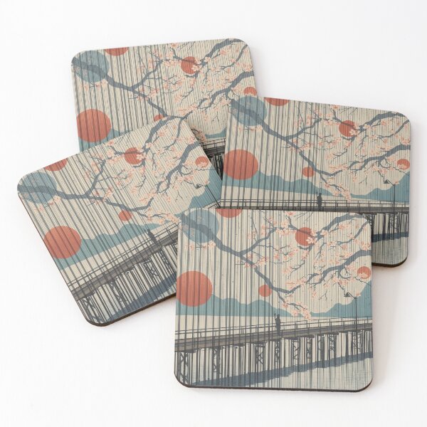 Item preview, Abstract Rain and Blossoms Ukiyo‑E Inspired Minimalist Art designed and sold by Vandy Fullam.
