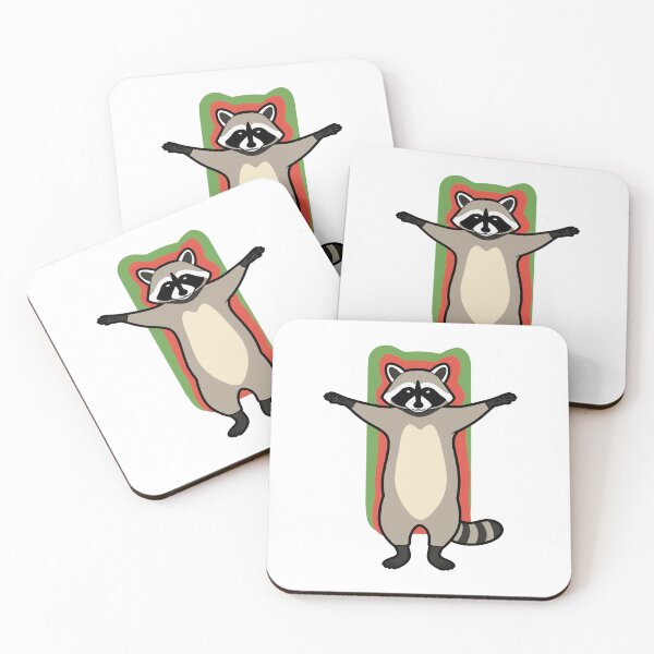 Item preview, Dabbing Raccoon Cute Cartoon Retro Outline Illustration designed and sold by JEFDodsonArt.