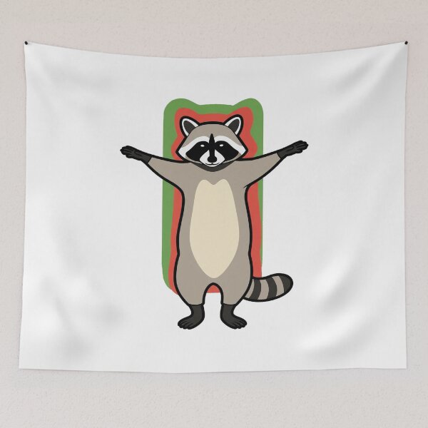 Item preview, Dabbing Raccoon Cute Cartoon Retro Outline Illustration designed and sold by JEFDodsonArt.