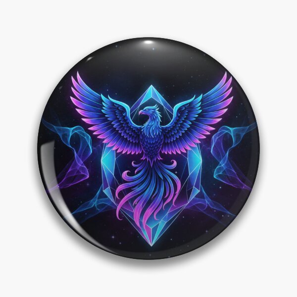 Item preview, Neon Phoenix Crystal Sticker – Glowing Cyber Mystic Bird in Space designed and sold by mdj96.
