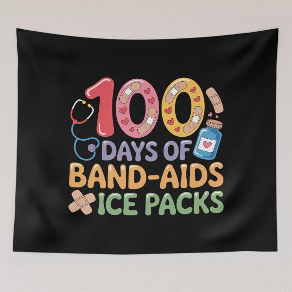 Item preview, School Nurse 100 Days Band Aids Ice Packs 100 Days of School designed and sold by comptorasunfia.