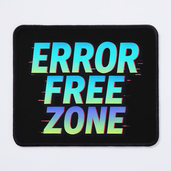 Item preview, Error Free Zone – Tech Humor Glitch Typography Design designed and sold by SVALANART.