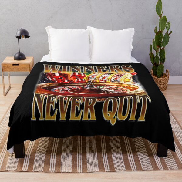 Item preview, Winners Never Quit Funny Gambling Bootleg Retro Gambler Meme  designed and sold by tadmercado.