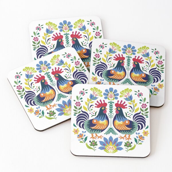 Item preview, Polish Flowers Rooster| Wycinanki | Folklore | Folk Art Blue designed and sold by xiao xuans.