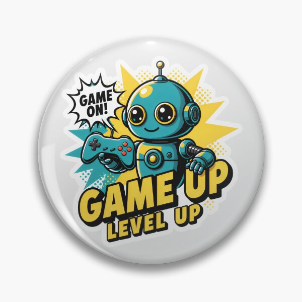Item preview, Level Up Gamer Robot in Teal designed and sold by SplashTastic.