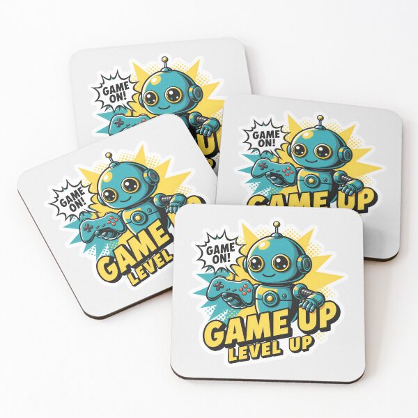 Item preview, Level Up Gamer Robot in Teal designed and sold by SplashTastic.