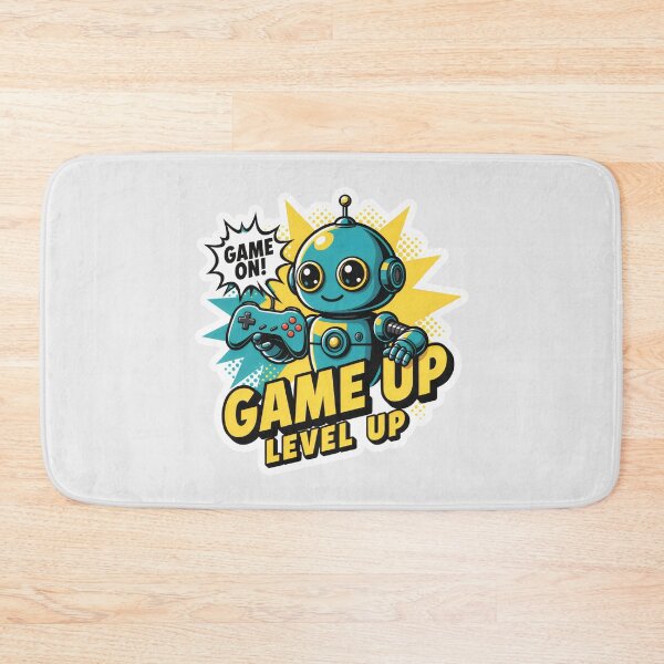 Item preview, Level Up Gamer Robot in Teal designed and sold by SplashTastic.