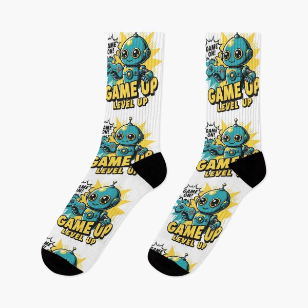 Item preview, Level Up Gamer Robot in Teal designed and sold by SplashTastic.