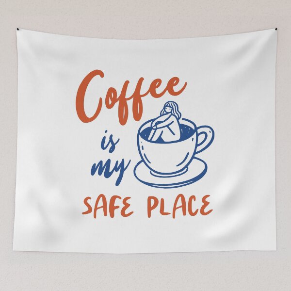 Item preview, Coffee Is My Safe Place Cozy Quote designed and sold by CleanDecor.