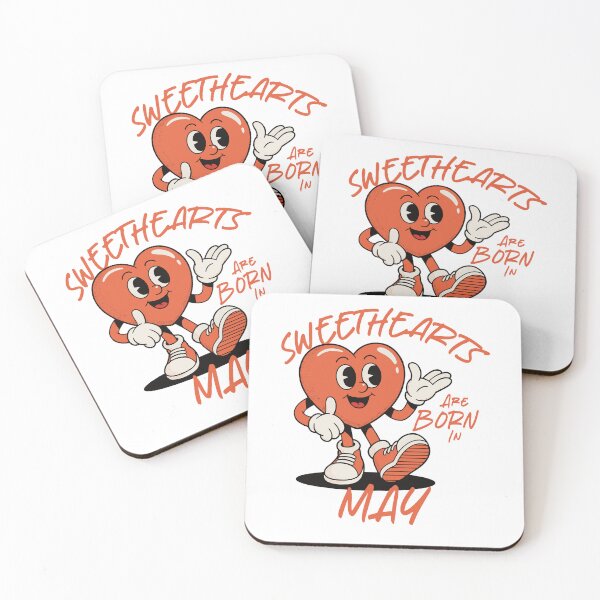 Item preview, Sweethearts Are Born in May – Cute Retro Heart Birthday Design designed and sold by TipTop GFX.