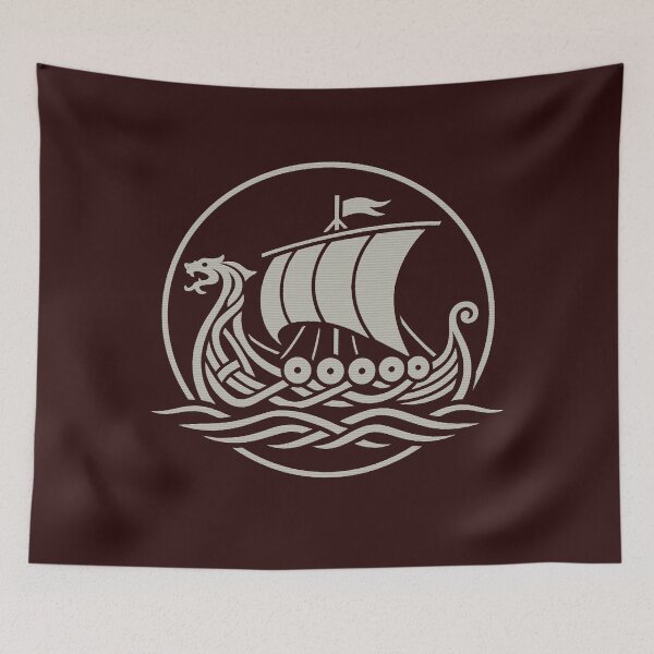 Item preview, Viking Longship Dragon Crest - Nordic Warrior Art designed and sold by PrintAtelier.