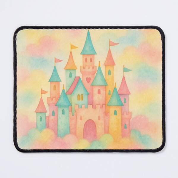 Item preview, Pink & Teal Magical Castle in the Clouds designed and sold by SpencerReedDes.