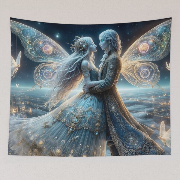 Item preview, The magic of lovers above the night city (second version) designed and sold by KunstGeist.