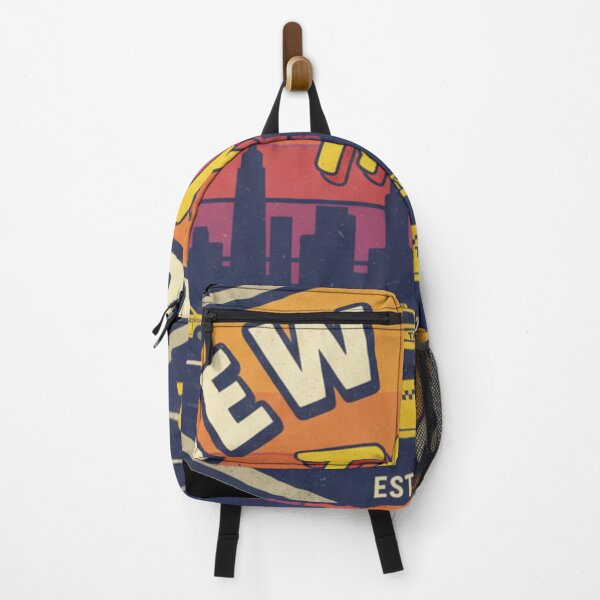 Item preview, Vintage New York City Taxi - Retro 80s Skyline Sunset Badge designed and sold by TSE DESIGN.