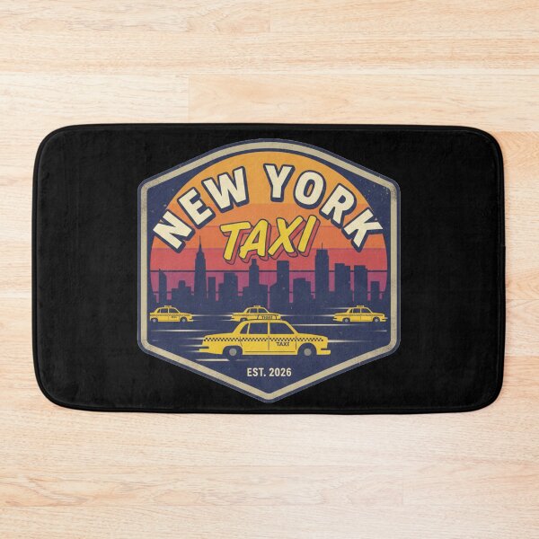 Item preview, Vintage New York City Taxi - Retro 80s Skyline Sunset Badge designed and sold by TSE DESIGN.