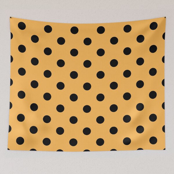Item preview, Black polka dots on yellow background designed and sold by RishabhArts1.