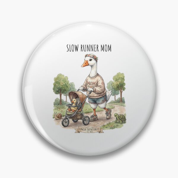 Item preview, Slow Runner Mom Duck Jogger Humor Illustration designed and sold by MTJ-Mushrooms.