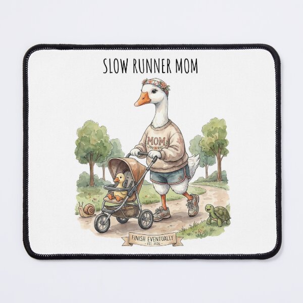 Item preview, Slow Runner Mom Duck Jogger Humor Illustration designed and sold by MTJ-Mushrooms.