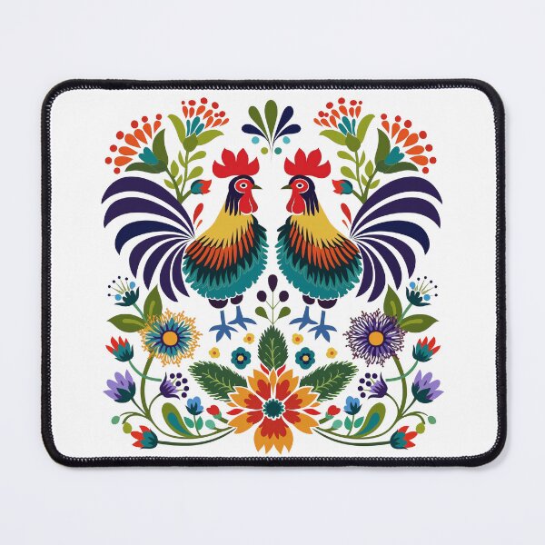 Item preview, Polish Flowers Rooster| Wycinanki | Folklore | Folk Art Blue designed and sold by xiao xuans.