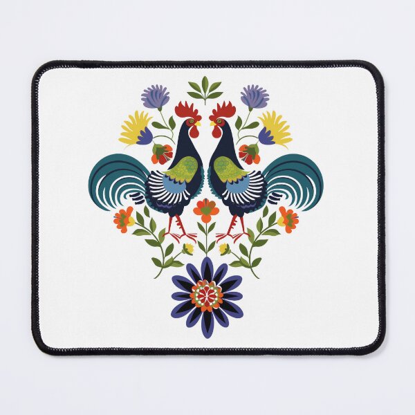 Item preview, Polish Flowers Rooster| Wycinanki | Folklore | Folk Art Blue designed and sold by xiao xuans.
