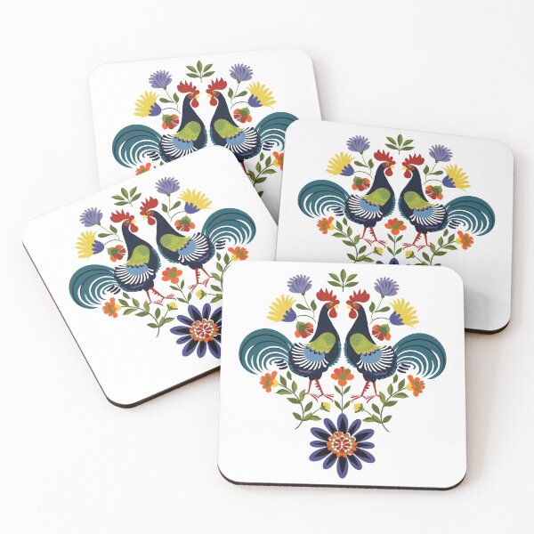 Item preview, Polish Flowers Rooster| Wycinanki | Folklore | Folk Art Blue designed and sold by xiao xuans.