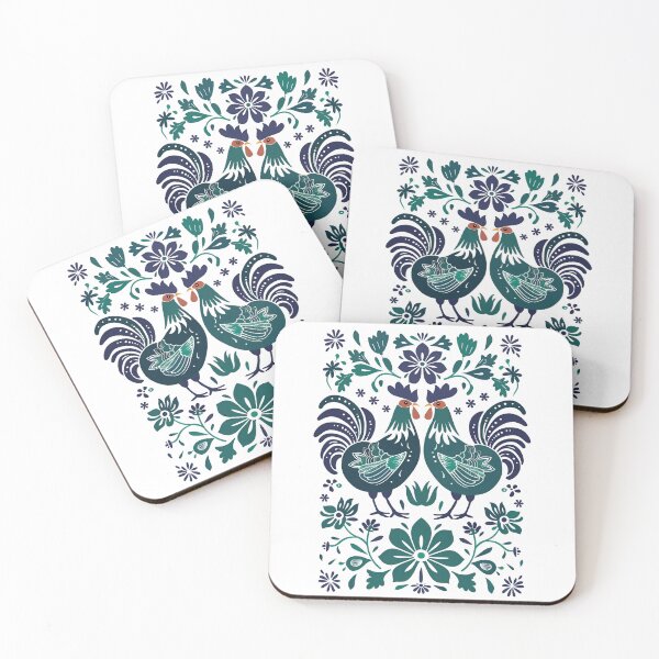Item preview, Polish Flowers Rooster| Wycinanki | Folklore | Folk Art Blue designed and sold by xiao xuans.