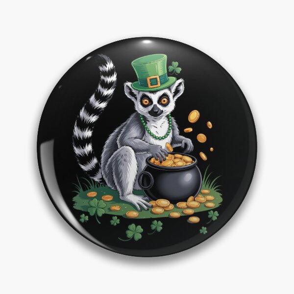 Item preview, St Patrick_s Day Lemur Leprechaun Hat Pot of Gold designed and sold by comptorasunfia.