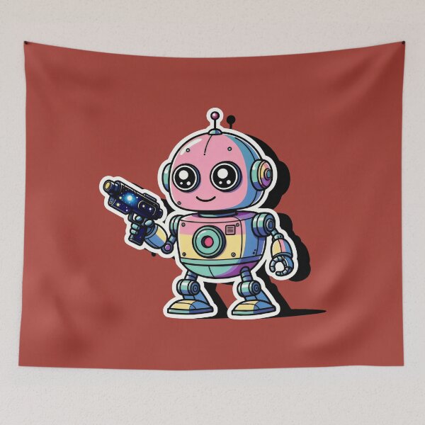 Item preview, Cosmic Pastel Robot with Galaxy Blaster designed and sold by SplashTastic.