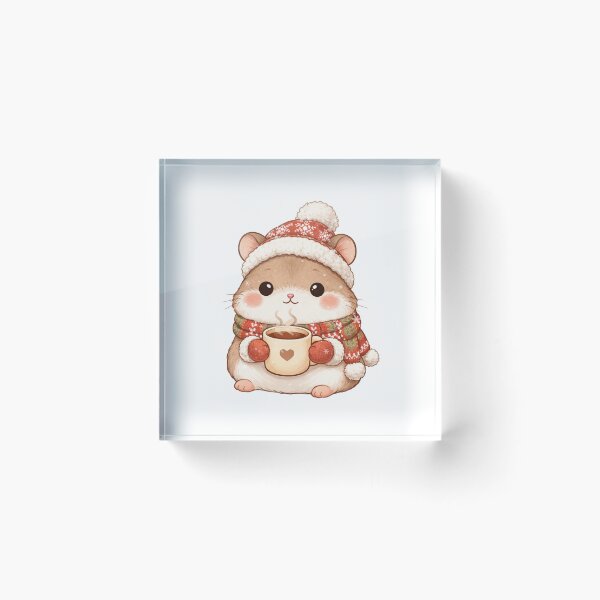 Item preview, Cute Cozy Winter Hamster with Hot Cocoa designed and sold by Pia.