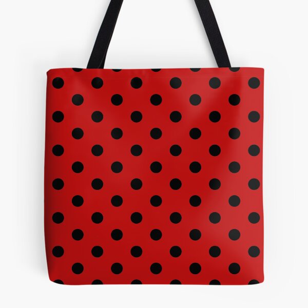 Item preview, Black polka dots on red background designed and sold by RishabhArts1.
