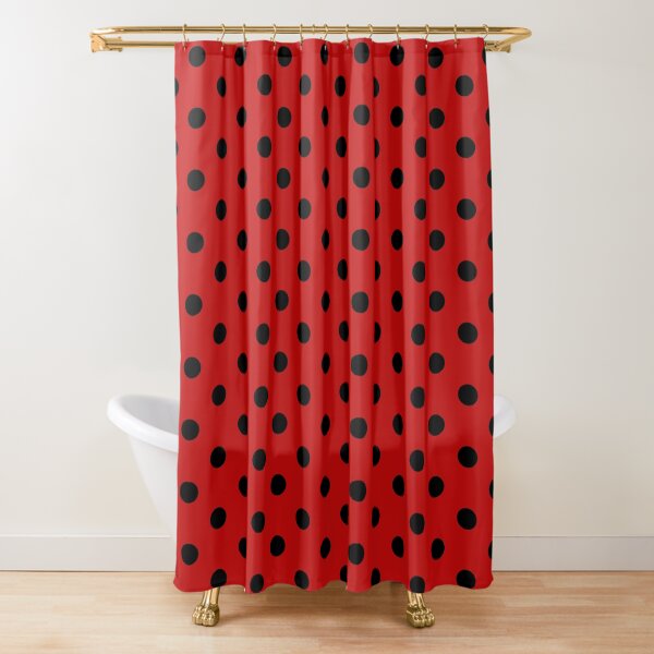 Item preview, Black polka dots on red background designed and sold by RishabhArts1.