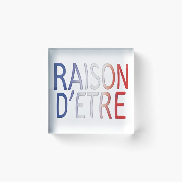 Item preview, “REASON FOR BEING” – French typography in blue, white, and red designed and sold by Alan-David.