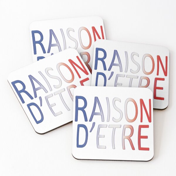 Item preview, “REASON FOR BEING” – French typography in blue, white, and red designed and sold by Alan-David.