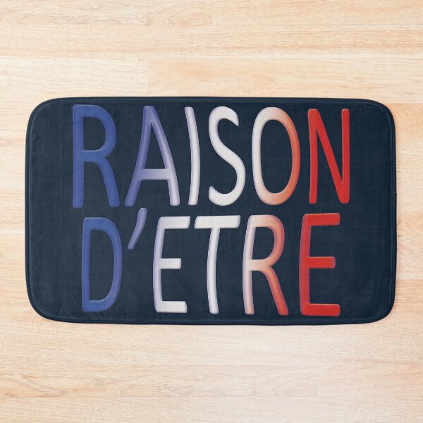 Item preview, “REASON FOR BEING” – French typography in blue, white, and red designed and sold by Alan-David.