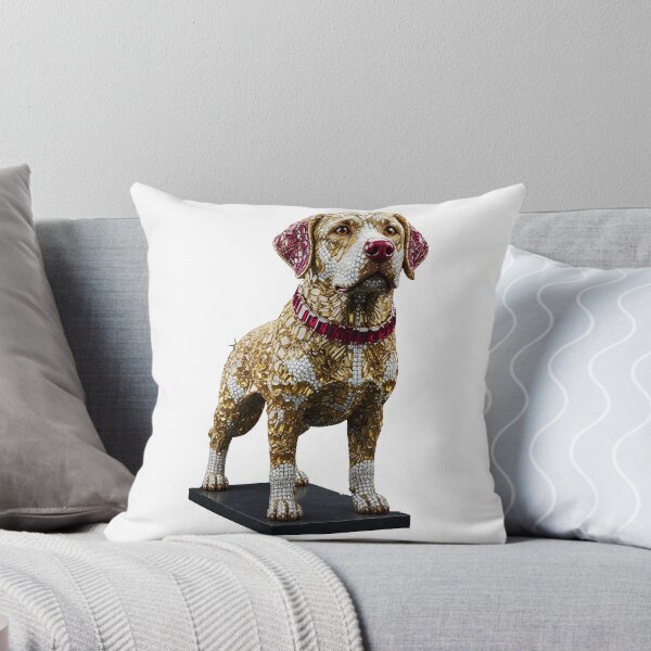 Item preview, Labrador Retriever Gemstone Statue – Gold & Ruby designed and sold by DigitalGemArt.