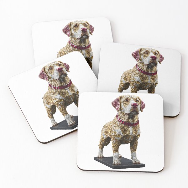 Item preview, Jeweled Labrador Retriever Statue - Gold, Diamond & Ruby designed and sold by DigitalGemArt.