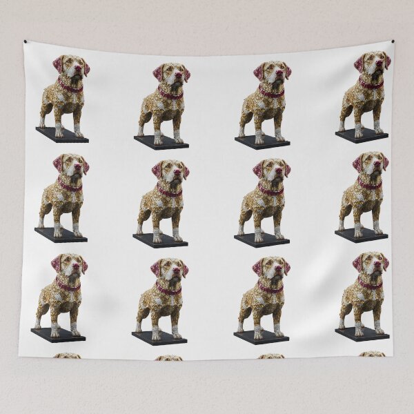 Item preview, Jeweled Labrador Retriever Statue - Gold, Diamond & Ruby designed and sold by DigitalGemArt.