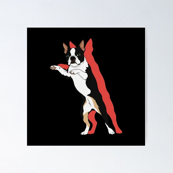 Item preview, Dancing Dog Retro Red Outline Cartoon Illustration designed and sold by JEFDodsonArt.