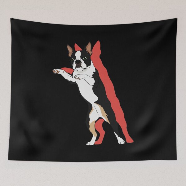 Item preview, Dancing Dog Retro Red Outline Cartoon Illustration designed and sold by JEFDodsonArt.